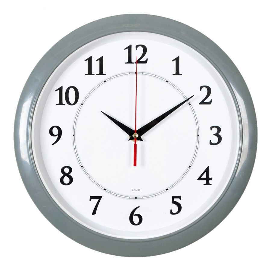 Часы настенные BURO WallC-R89P белый/серый