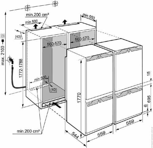 Холодильник LIEBHERR SBS 66I3-22 001 (Состоит из SICN 3386 и ICBN 3386)