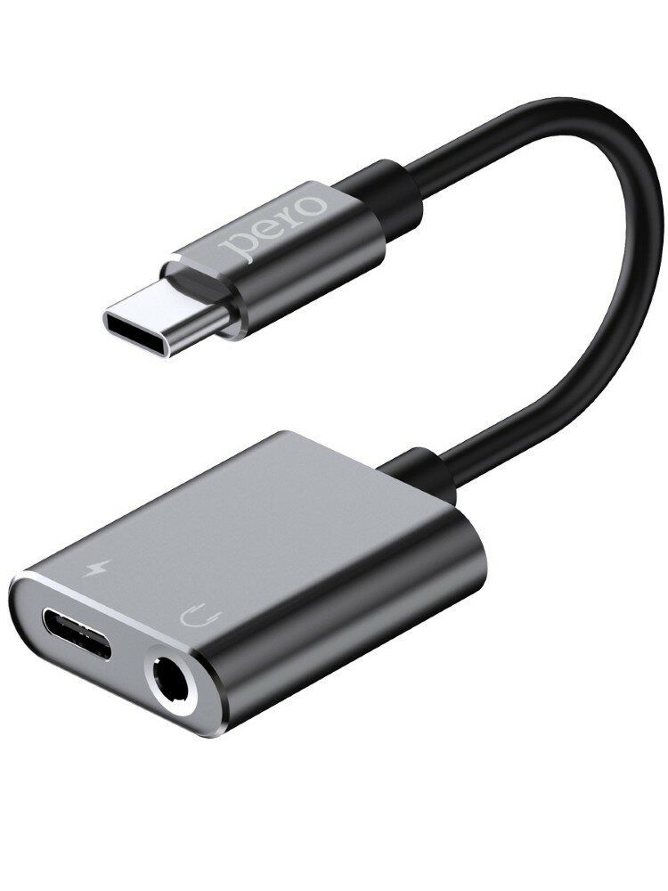 Адаптер PERO AD10 USB TYPE-C-3.5 черный