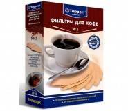 фильтр для кофеварки бумажный TOPPERR №2 100 шт неотбеленный
