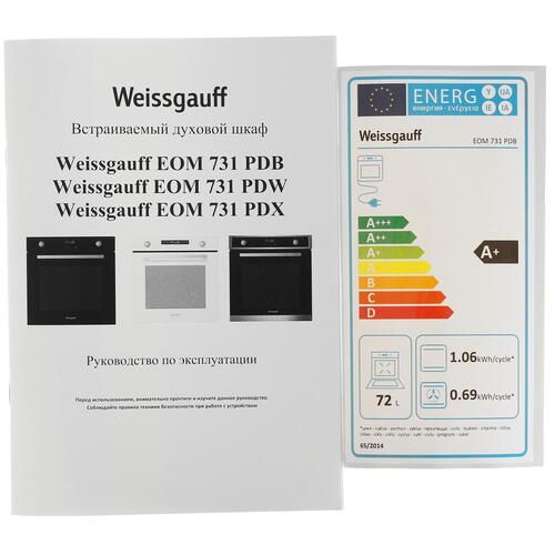 Духовой шкаф электрический weissgauff eom 731 pdb