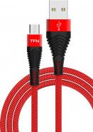 Кабель USB 2.0 TFN Forza microUSB 1м черный/красный