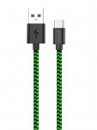 Кабель USB 2.0 PERO DC-04 8-pin Lightning, 2А, 1м черный/зеленый