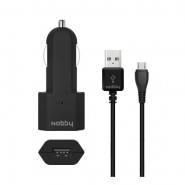 АЗУ NOBBY 1.2A + кабель 1.2м micro USB черный