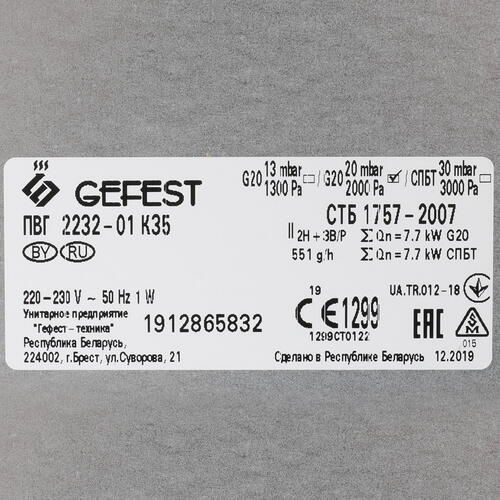 Газовая панель GEFEST ПВГ 2232-01 К35