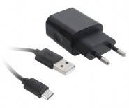СЗУ VSP 2*USB, 2.1A + кабель microUSB черный