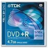 Диск DVD+R TDK 4,7Gb 16x Slim 47SCED10-L (1шт)