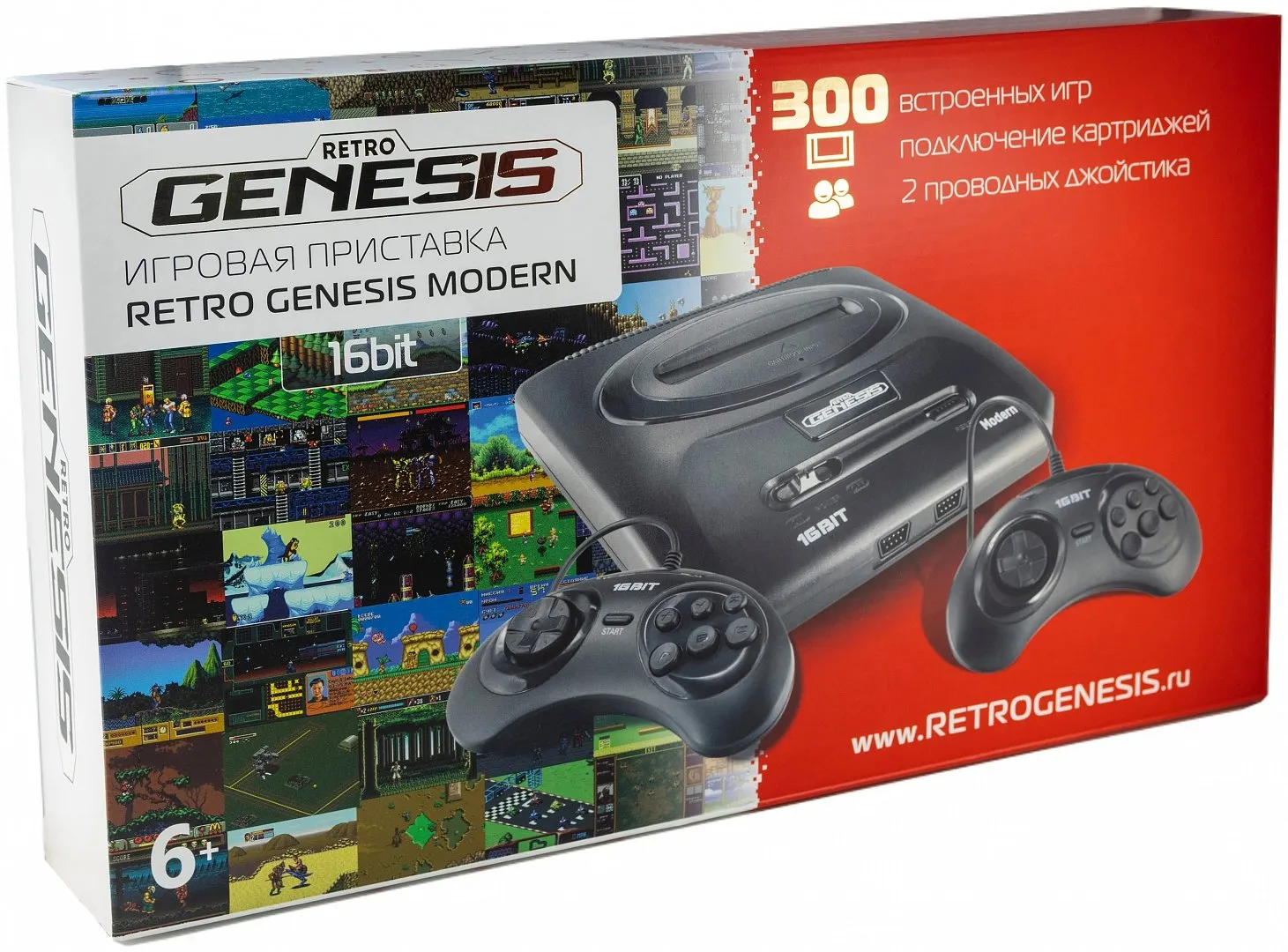 Игровая приставка SEGA Retro Genesis Modern + 300 игр (2 джойстика) купить  в интернет магазине, цена 2 990 руб в ЭЛЕКС